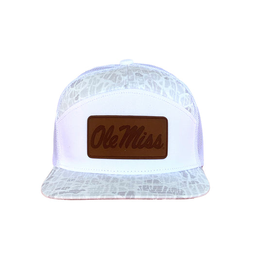 Ole Miss Script Leather Patch 7P