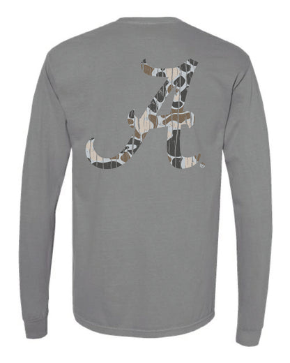 Camo Script A  Long Sleeve
