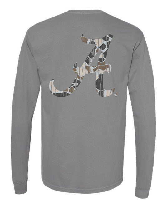 Camo Script A  Long Sleeve