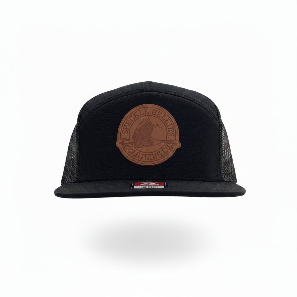 Circle Logo Large Leather Patch Flat Bill
