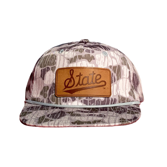 Msu Camo State Script Leather Patch Rope