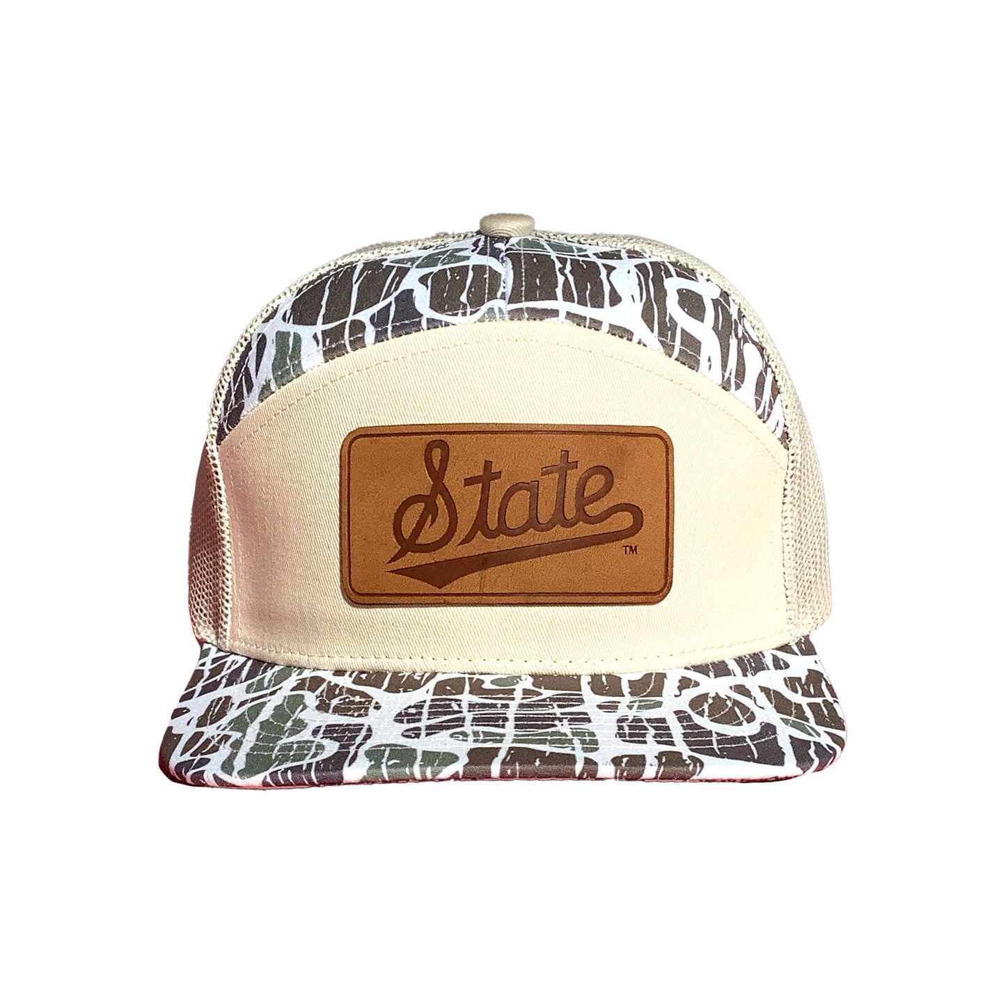 Msu Camo State Script  Leather Patch 7P