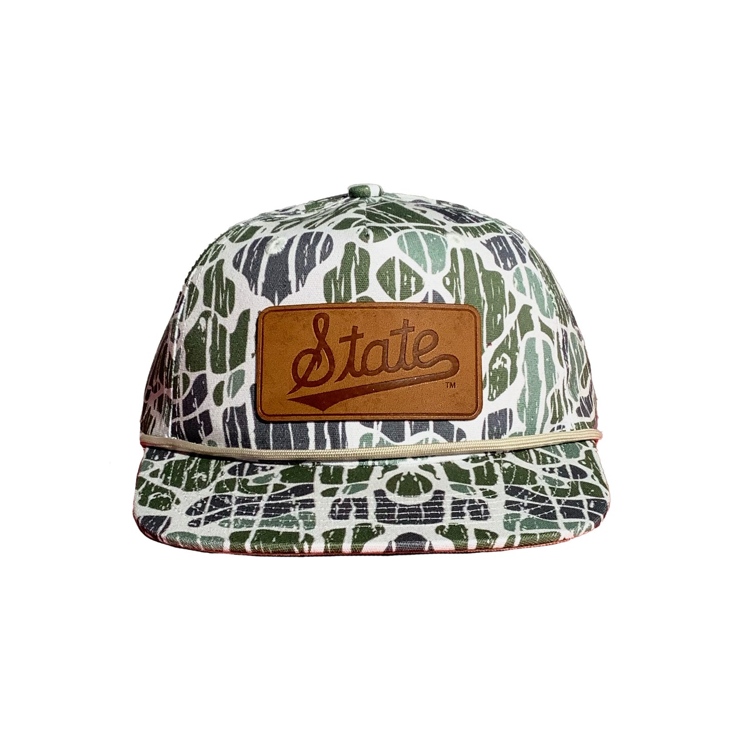 Msu Camo State Script Leather Patch Rope