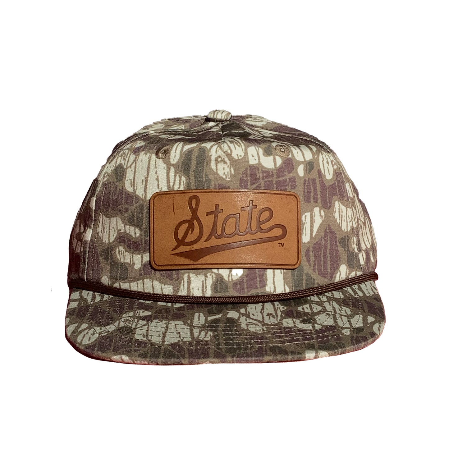Msu Camo State Script Leather Patch Rope
