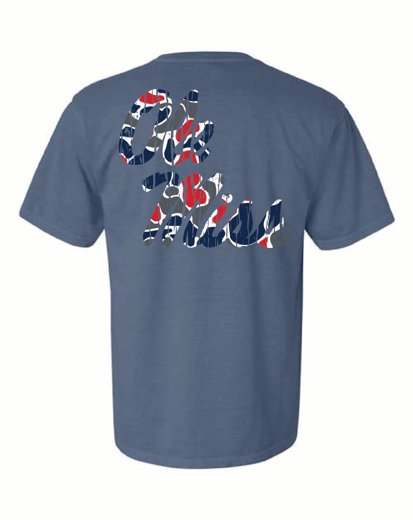 Ole Miss Script Camo Tee